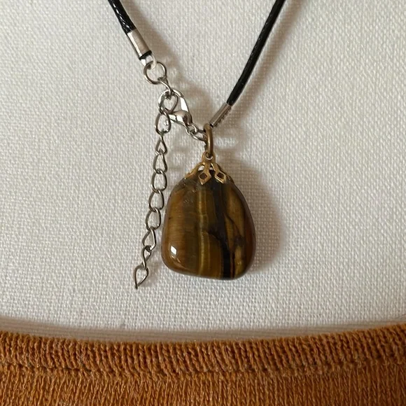 Vintage Tiger Eye Pendant with 18” Wax Cord - Picture 5 of 8